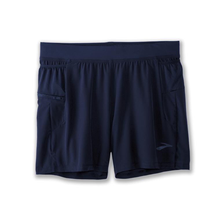 Brooks SHERPA 5 2-IN-1 Running Shorts Mens Outlet - Navy (LOG134598)